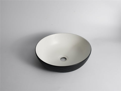 Claya - P-Wavy 40 Textured Matte Black Bowl Basin