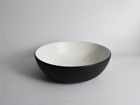 Claya - P-Wavy 40 Textured Matte Black Bowl Basin