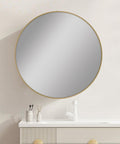 Carysil Round Gold Framed Mirror 800mm