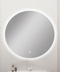 Carysil Round 3 Color Lighting Backlit LED Mirror Touch Sensor Switch Defogger Pad Wall Mounted 600mm