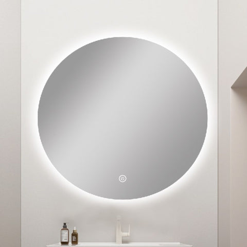Carysil Round 3 Color Lighting Backlit LED Mirror Touch Sensor Switch Defogger Pad Wall Mounted 600mm