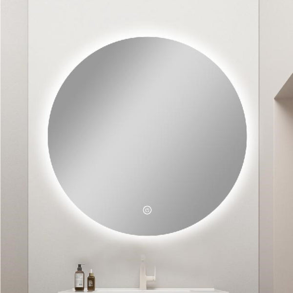 Aqua Perla - Carysil Round 3 Color Lighting Backlit LED Mirror Touch Sensor Switch Defogger Pad 750mm