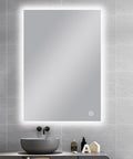 Carysil Sharpe Edged 3 Color Lighting Backlit LED Mirror Touch Sensor Switch Defogger Pad 600*750mm