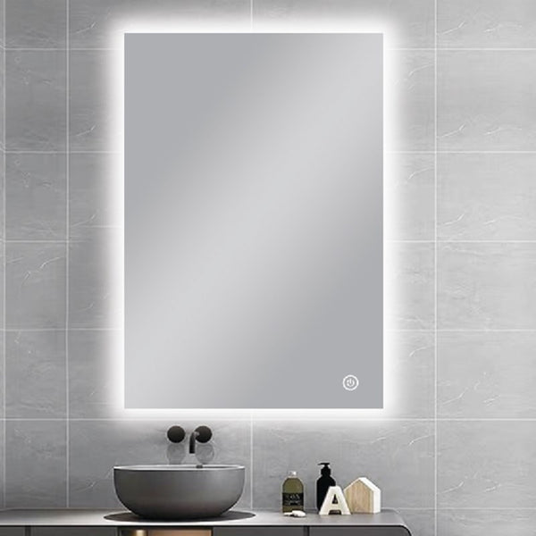 Aqua Perla - Carysil Sharpe Edged 3 Color Lighting Backlit LED Mirror Touch Sensor Switch Defogger Pad 600*750mm