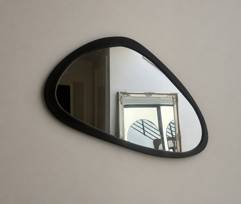 Zambia Walnut Pebble Wall Mirror  55 x 90cm