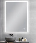 Carysil Square Round Edged 3 Color Lighting Front lit LED Mirror Touch Sensor Switch Defogger Pad 600*750mm