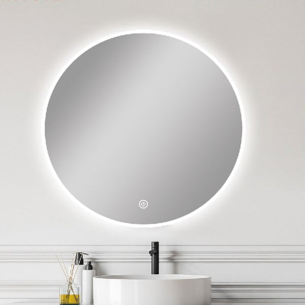 Aqua Perla - Carysil Round 3 Color Lighting Frontlit LED Mirror Touch Sensor Switch Defogger Pad 750mm