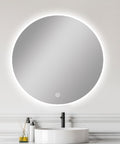 Carysil Round 3 Color Lighting Backlit LED Mirror Touch Sensor Switch Defogger Pad 900mm