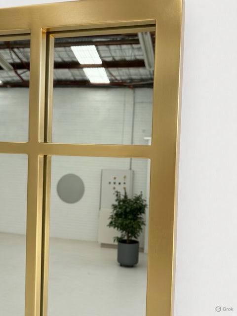 Kensington- Brushed Bronze Iron framed Mirror 180 x 70cm