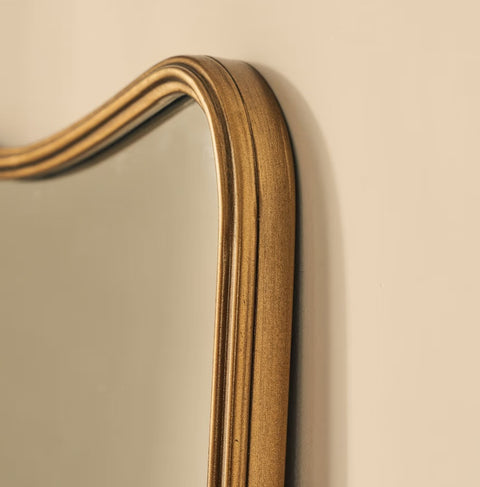 Maison - Brushed Bronze Curved Metal framed Full Length Mirror 170cm x 70cm