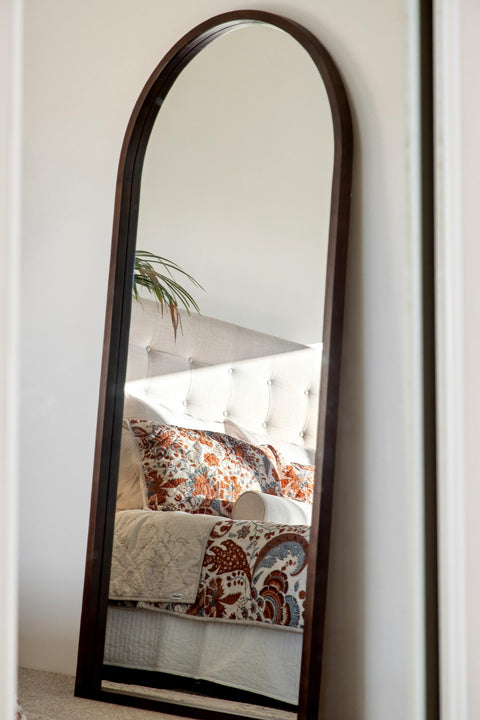 Arc of Eden - Walnut Coloured Wooden Framed Mirror 190 x 90cm