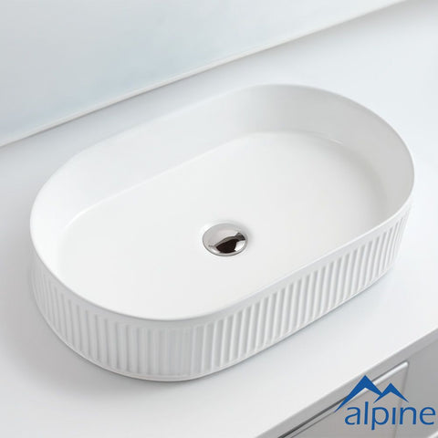 Alpine - Oval Fluted Vessel White