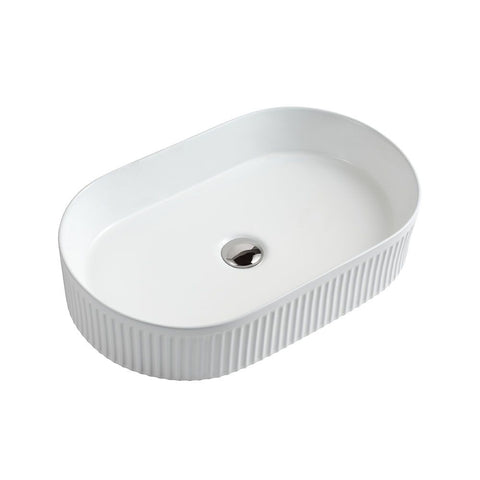 Alpine - Oval Fluted Vessel White