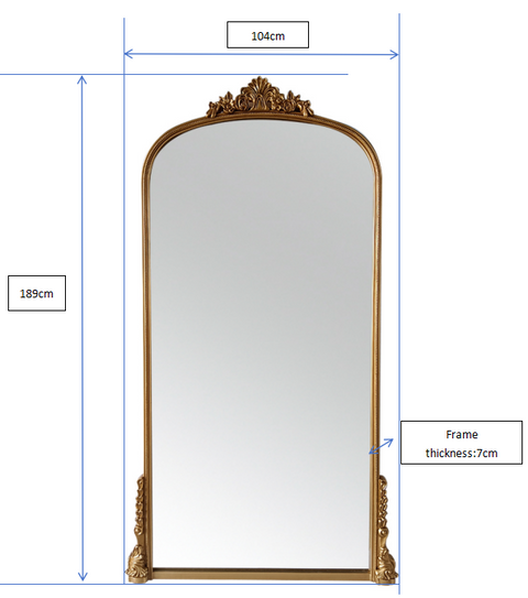 Ebony & Flo - Antique Prague Full Length Mirror Gold