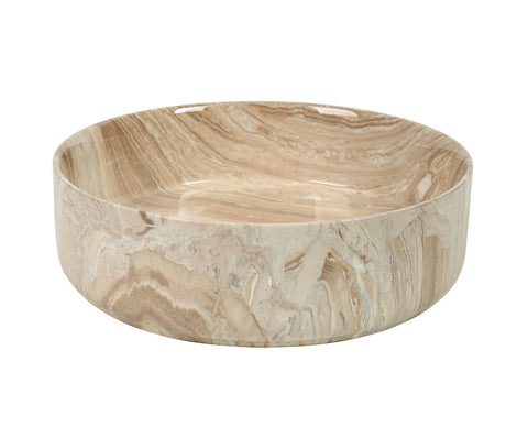 Claya - Marvane 40 Gloss Stone-Look Round Basin, 400mm