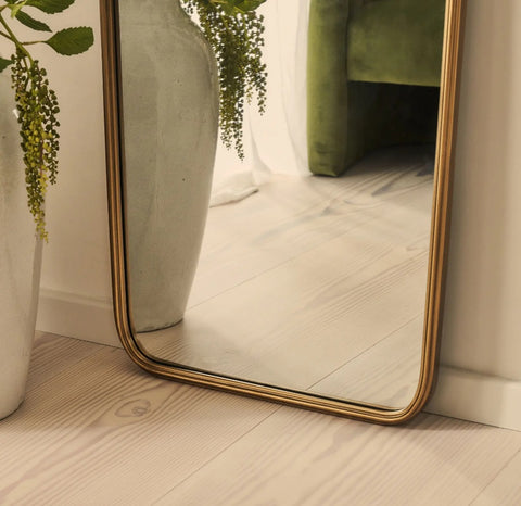 Maison - Brushed Bronze Curved Metal framed Full Length Mirror 170cm x 70cm