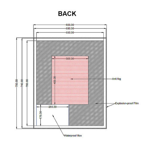Aqua Perla - Carysil Sharpe Edged 3 Color Lighting Backlit LED Mirror Touch Sensor Switch Defogger Pad 600*750mm