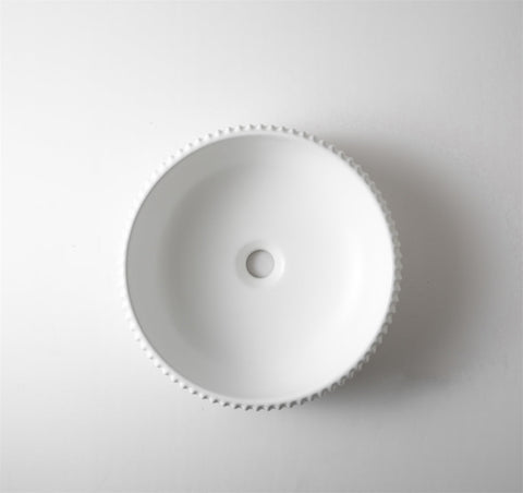 Claya - Lucid-42-M Round Basin, Matte White