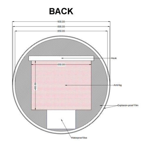 Aqua Perla - Carysil Round 3 Color Lighting Backlit LED Mirror Touch Sensor Switch Defogger Pad 900mm