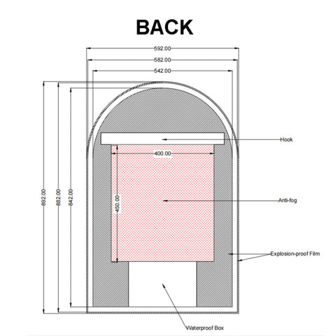 Aqua Perla - Carysil Arch 3 Color Lighting Gold Framed LED Mirror Touch Sensor Switch Defogger Pad 600*900mm
