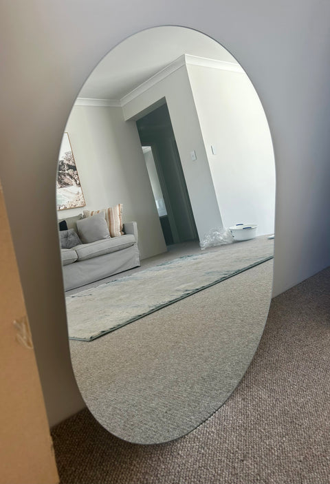 Ebony & Flo - Aden Frameless Pill Shape Mirror 60 x 80cm