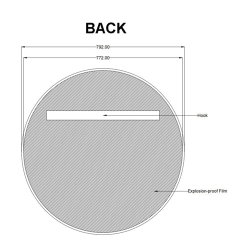 Aqua Perla - Carysil Round Brushed Nickel Framed Mirror 800mm