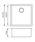 White Granite Single Bowl Kitchen Sink 422x422x203mm dimensions