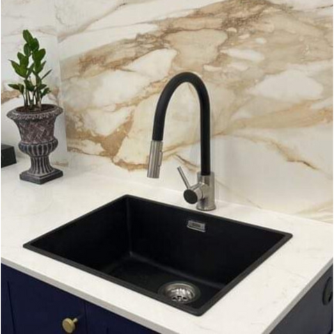 Star - Black and Brushed Nickel Pull Out Mixer Tap