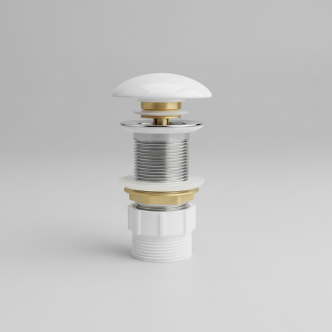 Claya - Matte white Pop-Up Waste, 32mm Non-Overflow Ceramic Cap