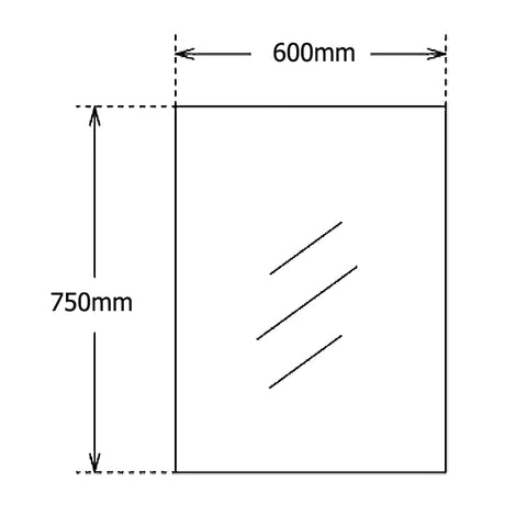 Aqua Perla - Bevel Edge Rectangle Plain Mirror 750x600mm