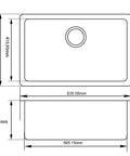 White Granite Single Bowl Undermount Kitchen Sink 635x469x241mm dimensions