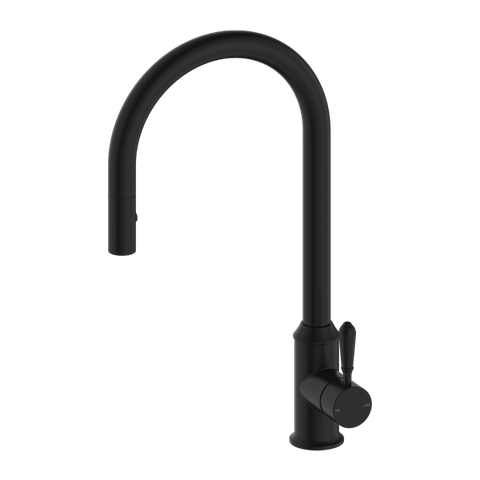 Nero - York Pull Out Sink Mixer With Vegie Spray Function With Metal Lever