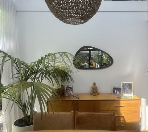 Zambia Walnut Pebble Wall Mirror  55 x 90cm