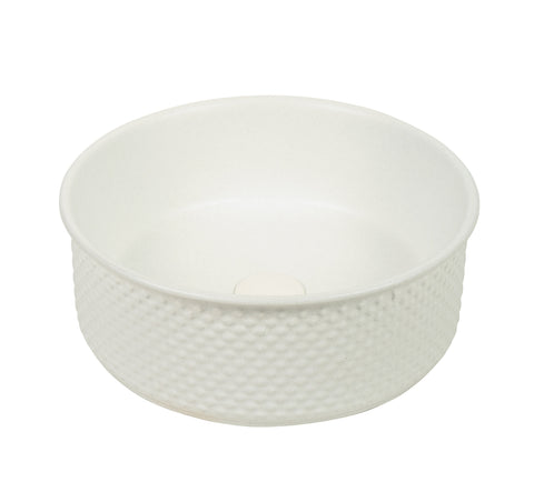 Claya - P-Tessina 38 Textured Round Basin, Matte White