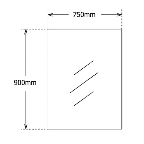 Aqua Perla - Bevel Edge Rectangle Plain Mirror 900x750mm