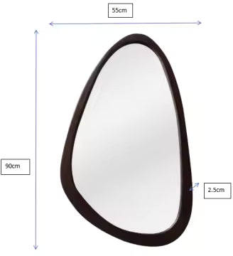 Zambia Walnut Pebble Wall Mirror  55 x 90cm