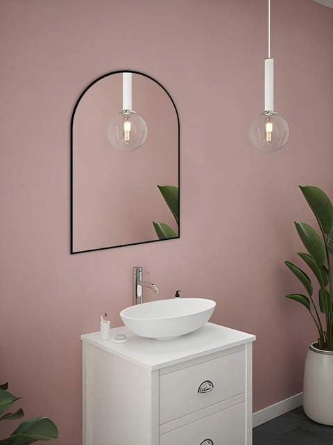 Aqua Perla - Matte Black Framed Mirror 600x900x21.5mm