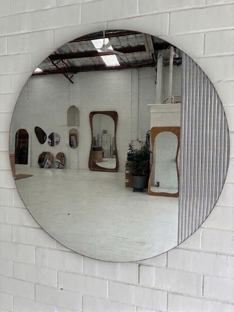 Halo - Round Frameless Fluted Feature Mirror 90cm