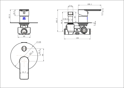 Modern National - Kiama Shower Diverter Mixer