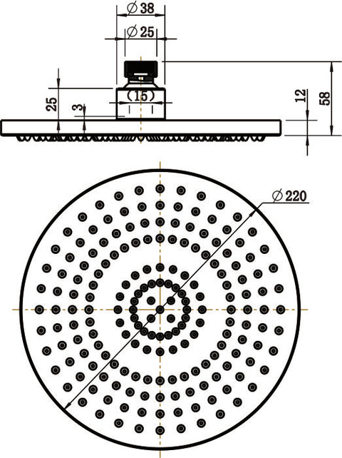 Modern National -Modern National - Round Shower Head 215mm