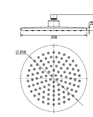 Modern National ABR260-Modern National - Round Shower Head 260mm