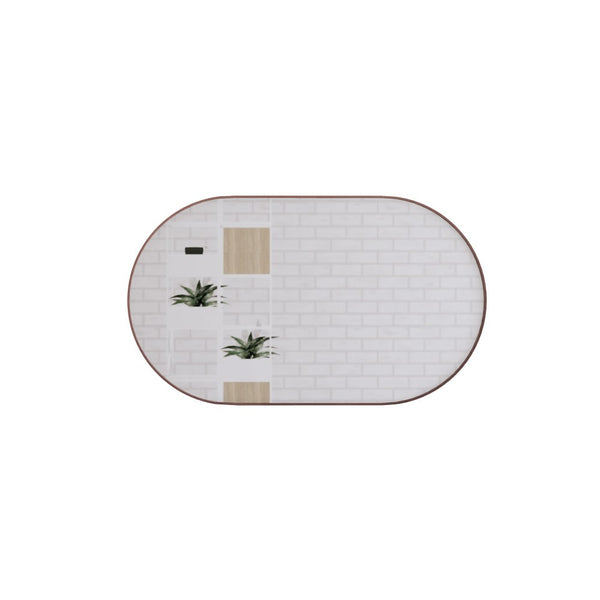 Aqua Perla - Brushed Copper Framed Oval Plain Mirror 1200*700mm