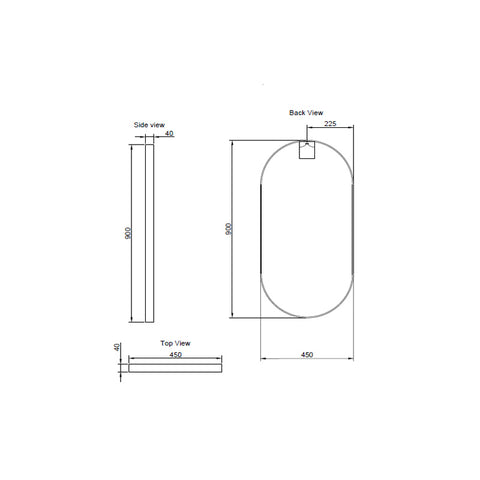 Aqua Perla - Brushed Copper Framed Oval Plain Mirror 900x450mm