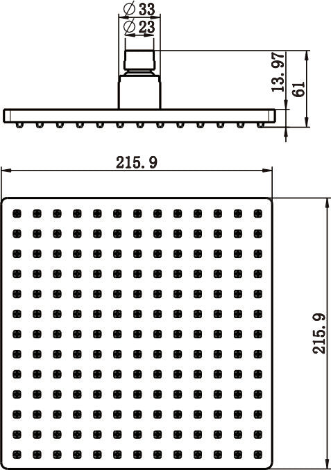 Modern National ABS215BK-Modern National - Square Shower Head 215mm