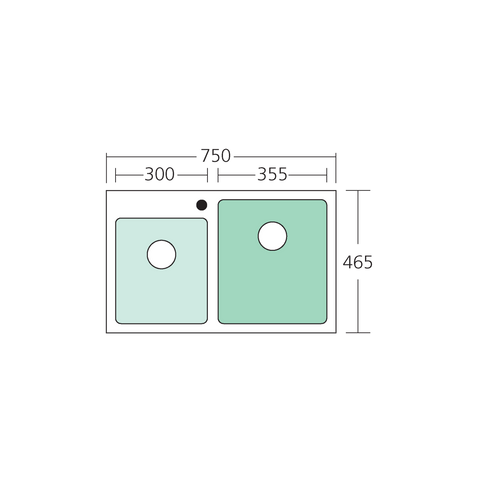 Oliveri - Apollo 1 & 3/4 Offset Bowl Sink