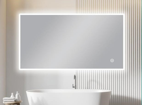 Aqua Perla - Carysil Sharpe Edged 3 Color Lighting Front Lit LED Mirror Touch Sensor Switch Defogger Pad 1500*800mm