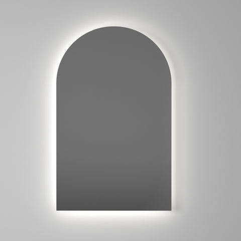 Backlit Arch Shape Mirror with Cool Light 500x800x45mm 47Watts - Includes Mirror Demister