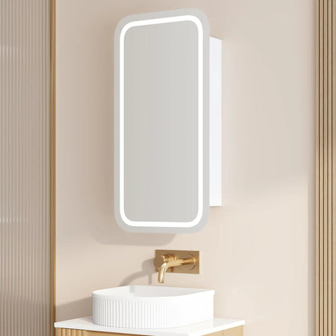 Mercio -  Athena LED Wall Hung Shaving Cabinet Single Door 450 x 900mm