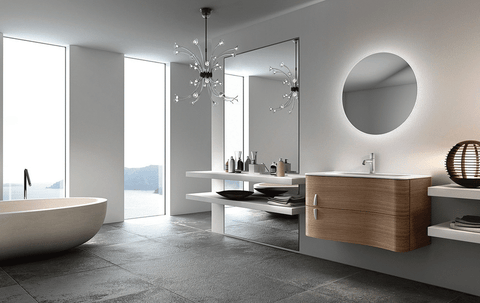 Backlit Round Mirror With Warm Light 900mmØ 80Watts - Includes Mirror Demister