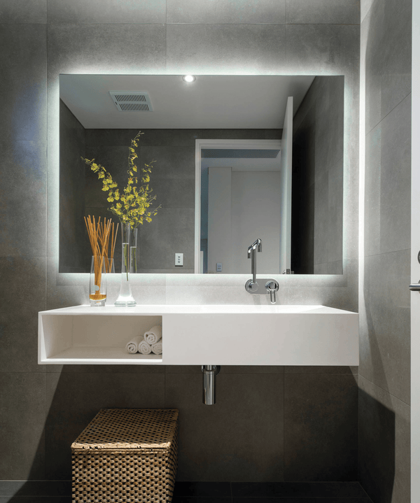 Backlit Rectangle Mirror With Cool Light 750x900mm 85Watts - Includes Mirror Demister